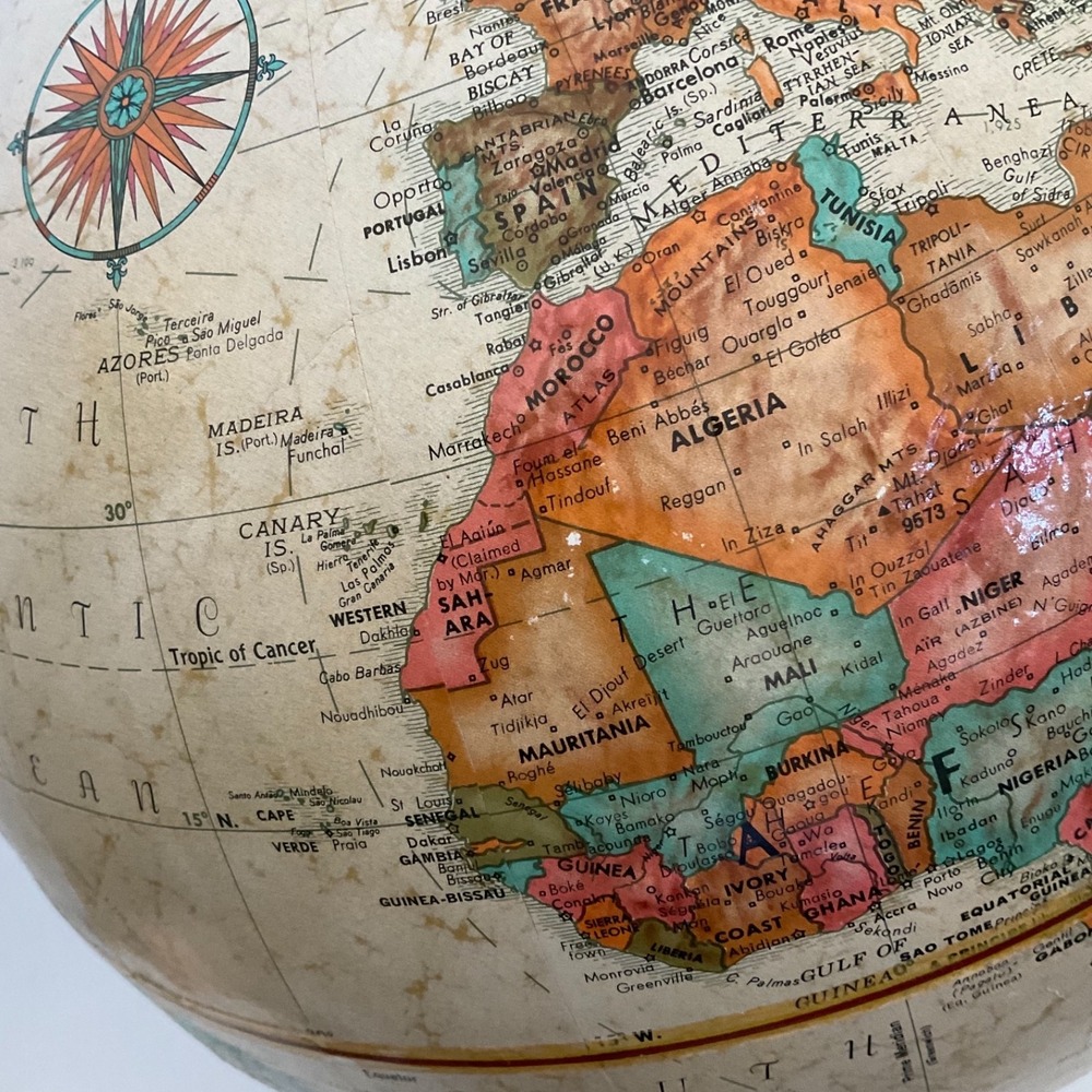 Vintage Replogle‎ 12" Globe USSR Raised Relief Cold War World Classic Tolman - Picture 9 of 16